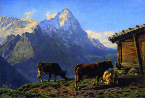 Paysage suisse en alpages oeuvre de Daniel Trammer