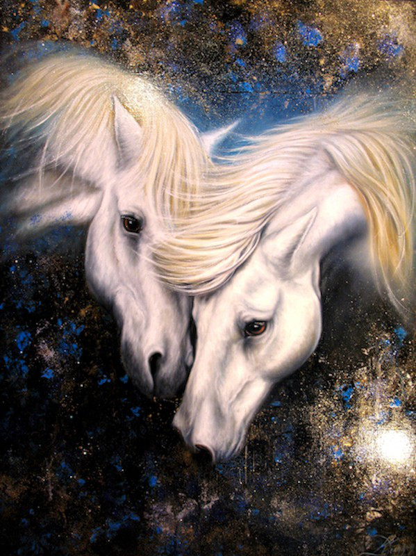 Chevaux d'amour de Daniel Trammer 60x90 Cm