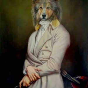 Portrait de Border Collie oeuvre originale de artiste Daniel trammer